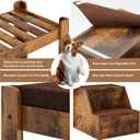Dog Window Perch with Stairs, Large Dog Window Seat for Home with Non-Slip Removable Soft Pads, Indoor Dog Perch to Look Out Window, Pet Window Perch for Dogs with Steps, Rustic Brown
