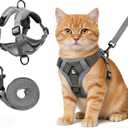Cat Harness and Leash for Walking, Escape Proof Soft Adjustable Vest Harnesses for Cats (Large, Grey)