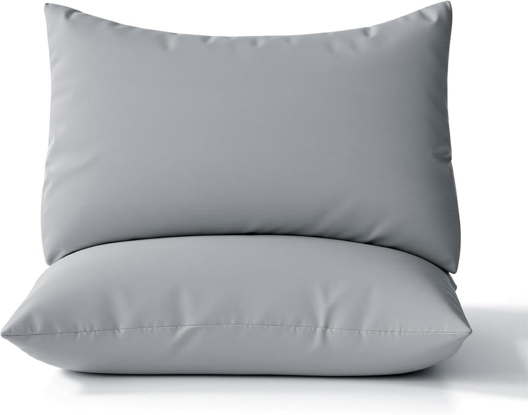 Cooling Pillowcases Set of 2, Soft Pillow Covers Queen Size, Cool Gray, Christmas Gifts