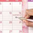 7 x 2026 Calendar Wall Calendar Stickers,January-December Calendar 44x30 Large Wall Calendar Poster with Removable Monthly Planner Sticker Strips, Weather & Emotion Icons for Home Office School Planning (Pink)