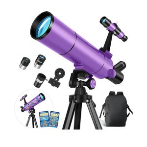 Dianfan Telescope for Kids & Adults, 80mm Aperture 500mm Astronomical Professional Telescope for Adults High Powered, Portable Travel Telescopes for Beginners with Tripod & Adapter, Stickers, Backpack