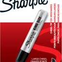 Sharpie King Size Permanent Markers, Chisel Tip, Black, 12 Count - Thick Poster Markers, Heavy Duty For Work & Industrial Use, High Capacity Ink Supply, For Paper, Metal, Plastic, And More