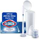 Clorox ToiletWand Disposable Toilet Cleaning System, Kills 99.9% of Germs and Viruses, Wand, Caddy and 6 Refill Heads 6 Count (Pack of 1)