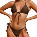 Bikinis Swimsuit Set for Women Swimwear Triangle Bathing Suit Tie String Thong, XS