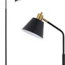 65.3" Floor Lamps for Living Room, Black Floor Lamp for Bedroom, Dual-Base Industrial Standing Lamp, Adjustable-Head Corner Lamp, Modern Tall Lamp, Living Room Light, Bulb Included, Black