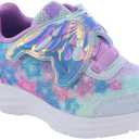 Skechers Unisex-Child Glimmer Kicks-Glittery Glam Sneaker (6 Toddler, Light Blue/Lavender)