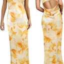 Women's Sexy Satin Tube Maxi Dress Elegant Silk Strapless Open Back Party Cocktail Wedding Guest Formal Long Dresses
