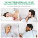 UTTU Cervical Pillow for Neck Pain Relief, Memory Foam Neck Pillow for Sleeping, Adjustable Orthopedic Sandwich Pillow, Contour Cooling for Side Back Stomach Sleeper, King(27.6"15.7"5.2"/4.5")