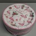 100Pcs Flamingo Christmas Paper Plates 9 Inch Hawaiian Pink Christmas Flamingo Disposable Plates Holiday Plate Tableware Sets for Baby Shower Winter Xmas Hawaii Beach Tropical Theme Party Decoration