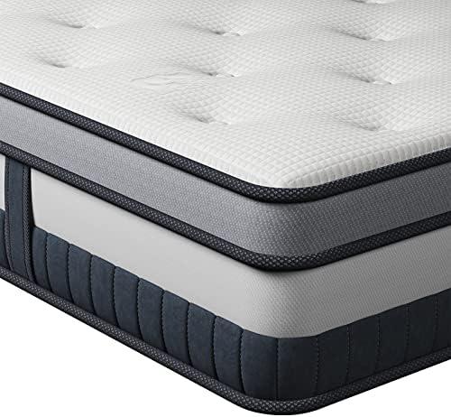 Vesgantti King Mattress 12 Inch Innerspring Multilayer Hybrid King Size Mattress - Ergonomic Design with Memory Foam and Pocket Spring Mattresses King Size - Box Top Series Medium Firm Feel