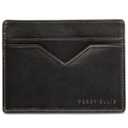 Perry Ellis Men's Slim Black Leather Credit Card Holder Case Wallet