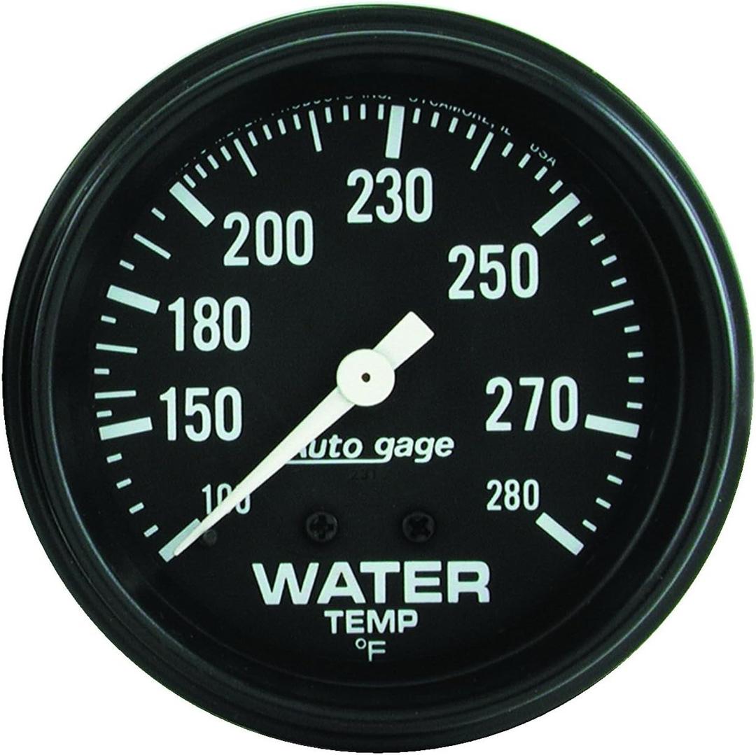 Auto Meter 2313 Autogage Water Temperature Gauge Black dial/Black bezel, 2 5/8"