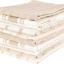 KAF Home Assorted Flat Kitchen Towels | 100% Cotton - 18 x 28 inches | Ultra Absorbent Soft Dish Towels | Perfect for Cooking, Cleaning, and Drying Hands (Beige, 10 Pack)