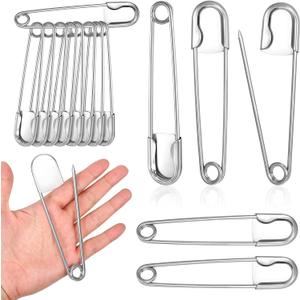 20 Pcs 5 Inch Jumbo Safety Pins Large Heavy Duty Safety Pins Stainless Steel Huge Strong Laundry Pins XL Safety Pins for Upholstery Sewing Quilting Blanket Key Rings Outdoor