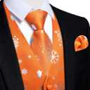 DiBanGu Mens Christmas Suit Vest and Tie Set for Men Waistcoats and Necktie Pocket Square Set for Prom Party S-3XL