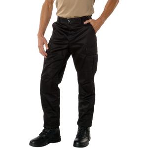 Rothco Tactical BDU Pants  Rugged Cargo Outdoor Hiking EDC Work Uniform (Large, Black)