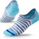 No Show Socks for Men&Women-Low Cut with Non Slip Grip-Invisible Socks for Oxfords Sneakers Size7-12 5 Pairs (Blue, L)