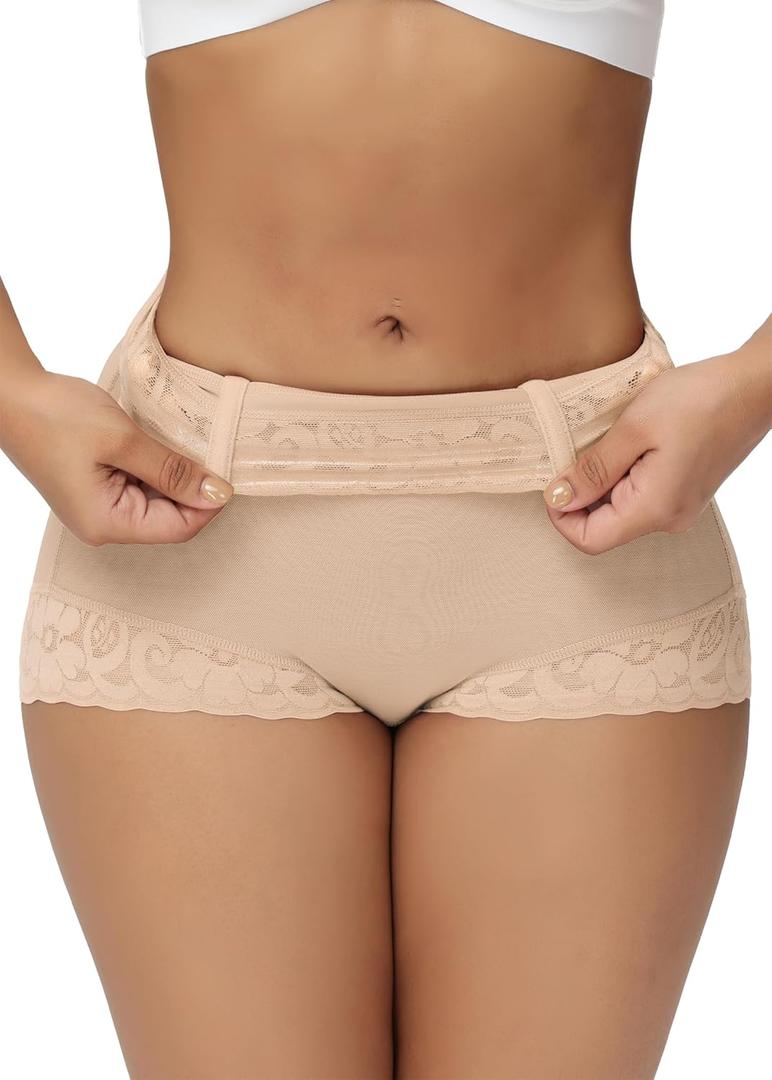 SHAPSHE Tummy Control Shapewear Shorts Fajas Colombianas Moldeadoras Compression Underwear Flat Tummy Butt Lifter Panties (X-Small, Beige)