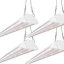 FREELICHT 4 Pack 4ft LED Grow Light, 60W (350W Equivalent), Sunlike Full Spectrum Integrated Plant Light for Hydroponic Indoor Plant Seedling Veg and Flower, Plug in with On/Off Switch