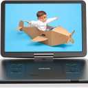 ieGeek 17.5" Portable DVD Player with 15.6" Swivel HD Large Screen, 6 Hrs 5000mAH Rechargeable Battery, High Volume Speaker, Support USB/SD Card/Sync TV, Car Charger, Remote Control,No Region Restrict