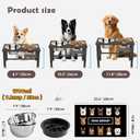 SHAINFUN Elevated Dog Bowls with Slow Feeder & Mat for Medium Large Dogs, Adjustable Height, Raised Dog Bowl Stand with 2 Stainless Steel 58oz Bowls, Tall Dogs Food Water Bowl Wooden & Metal Holder