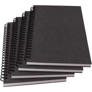 YUREE Notebook Spiral Journal Lined, A5, 100gsm Thick Paper & Hard Kraft Cover, 60 Sheets (120 Pages), 8.4" x 6", Gray, 4 Pack