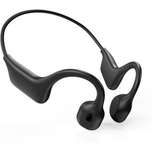 Bone Conduction Headphones, Sports Headphones Wireless Bluetooth 5.3 with Mic, IPX7 Waterproof Sweatproof Open Ear Headphones for Running, Cycling, Gym(Black)