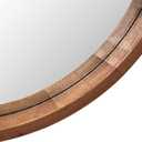 LYYYXGYP Round Wood Mirror 30 Inch Farmhouse Wall Mirror Wooden Framed Brown Circle Mirror for Bathroom Vanity Living Room Bedroom