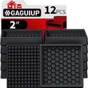 Non Slip Furniture Pads - 2x2 Anti Skid Caster Cups, 12PCS Square Furniture Coasters for Hardwood Floors, Anti Slide Furniture Cup Bed Floor Protectors, Furniture Stoppers to Prevent Sliding(Black)