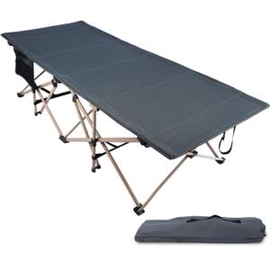 REDCAMP Oversized Camping Cots for Adults 500lbs, 33.5'' Extra Wide Tall Sleeping Cots Heavy Duty, XL Cots Portable for Outdoor Indoor Office, Dark Grey
