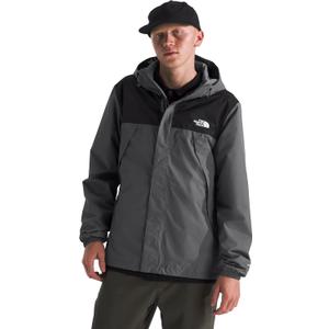 The North Face Men's Antora Jacket (Standard & Big Size) - Waterproof & Windproof Rain Coat, Secure Zip Hand Pockets, Smoked Pearl/TNF Black-NPF, Large