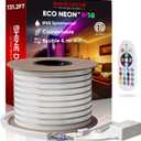 Shine Decor LED RGB Neon Rope Lights AC 120V, Expandable & Cuttable Bright Strip Lighting with Remote, Dimmable Color Changing, ETL Cold-Resistant & IP65 Waterproof for in&Outdoor, 10x20mm, 131.2FT