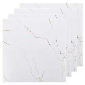AKOLAFE 40 Sheet Vinyl Flooring 12x12 Inch Peel and Stick Floor Tile Waterproof White Marble Vinyl Floor Tiles Clearance Self Adhesive Floor Tiles Sticky Laminate Flooring Stick on Bathroom Kitchen RV