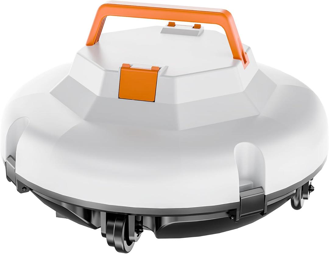 Pool Vacuum for Above Ground Pool, Cordless Robotic Pool Cleaner with 120 Mins Runtime, Automatic Pool Vacuum for In-Ground Flat Pools Up to 1000 Sq.Ft, Self-Parking, Dual-Drive Motors
