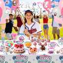 192Pcs Ice Cream Drip Baseball Birthday Party Decoration,Serve 24