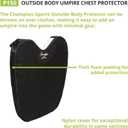 Champion Sports Umpire Exterior Body Chest Protector Pad With Y-Strap - Adjustable Comfort Fit Exterior Chest Protector,Black