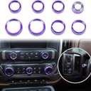 Voodonala for Silverado Radio AC Knobs Air Conditioner Switch Button Center Console Switch Knob Cover Trim for 2014-2018 Chevy Silverado GMC Sierra Accessories Aluminum Alloy, Purple 8pcs