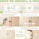 4 x 8-pack Child Safety Cabinet Locks, Child-proof Cabinet Locks with 3M Adhesive, No Drilling Required, Multipurpose Baby-proof Cabinet Locks For Drawers, Fridge, Cabinets, Toilet Seat and More