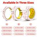3M Double Sided Tape,1in X 9.85ft Heavy Duty Removable Mounting Tape for Wall, White Sticky Foam Tape, Picture Hanging Strips, Waterproof Adhesive Strips for LED Light