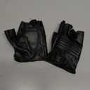 Long Keeper Fingerless PU Leather Driving Black Gloves for Men Half Finger Biker Sport Gloves