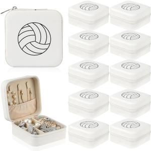 12 Pcs Volleyball Gifts for Team Bulk Volleyball Jewelry Box Small Portable Case for Team Coach Supplies(White)