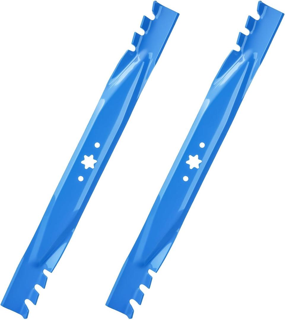 Aeagle 942-04290-X Mulching Blades for Cub Cadet XT1 LT46 XT2 LX46 ZT1 46 KH RTZ46 L46 LTX 1045 1046 46 inch Zero Turn Lawn Tractor 942-04244A 942-04244A-X 942-04290, 6 Point Star, 2 Pack Blue