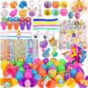 YiYLunneo 200PCS Prefilled Easter Eggs with Toys Inside for Kids, Easter Basket Stuffers Fillers with Fidget Toys 50 Pack for Easter Eggs Hunt Easter Party Favors, Easter Classroom Prize Gifts