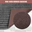 Runner Rug 2 ft x 6 ft Indoor/Outdoor Low Profile, Hallway, Kitchen, Patio, Deck Area, RV, Entryway, Garage, with Non-Slip Rubber Backing, Gray with Black Stripe, Custom