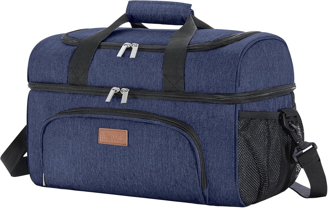 Lifewit Insulated Cooler Bag, 32/48 Can Large Leakproof Beach Cooler, Lightweight Portable Double Layer Soft-Sided Travel Ice Chest for Camping, Kayaking, Road Trips, Grocery Shopping (Blue)