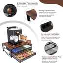 Coffee Bar Organizer, 60 Capacity K Cup Organizer for Countertop, 2 Tier Sliding Coffee Pod Storage Drawer with Disposable Cup & Lid Holder, Black