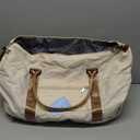 Overnight Weekender Bags for Women,Vacuum Travel Duffel Bag with Air Pump, Personal Item Travel Bag with Shoes Compartment & Compression Pocket,Beige & Brown (Large)