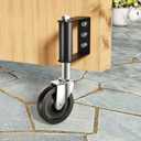 Ronlap Gate Wheels for Wooden Gate, Gate Caster Wheel Spring Loaded for Metal Tube Swing Gate Fence Gate Wheel for Gates Heavy Duty Outdoor Farm Vinyl Wood Gate Rollers, 220 Lbs, 4 Inches, Black