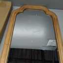 Wood Bathroom Mirror for Wall, 24 x 16 Inch Decorative Wall Mirror with Rustic Wooden Frame for Living Room, Vanity, Bedroom, Entryway, Farmhouse