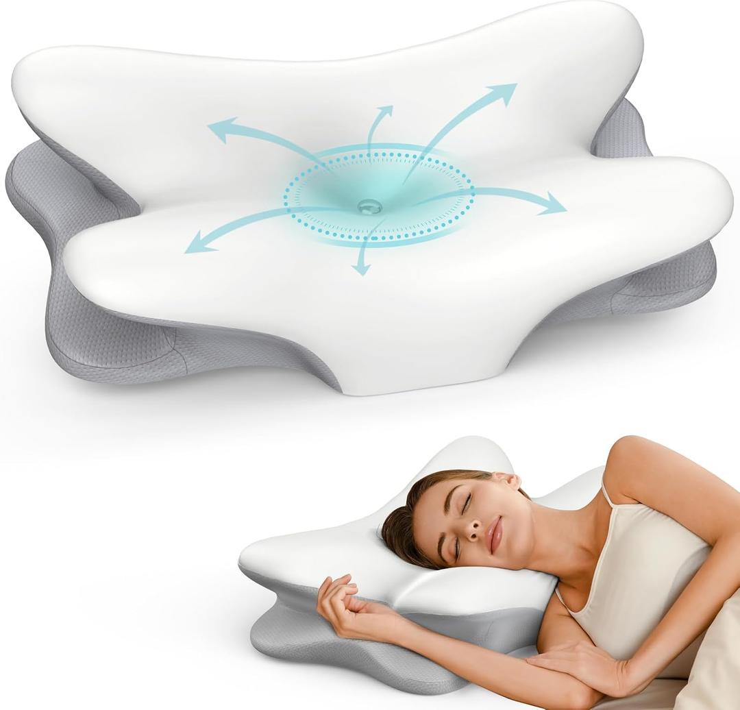 Besyodo Cervical Pillow for Neck Pain Relief, Ergonomic Neck Pillow for Sleeping Contour Memory Foam Pillows, Orthopedic Bed Pillow for Side Back Stomach Sleepers